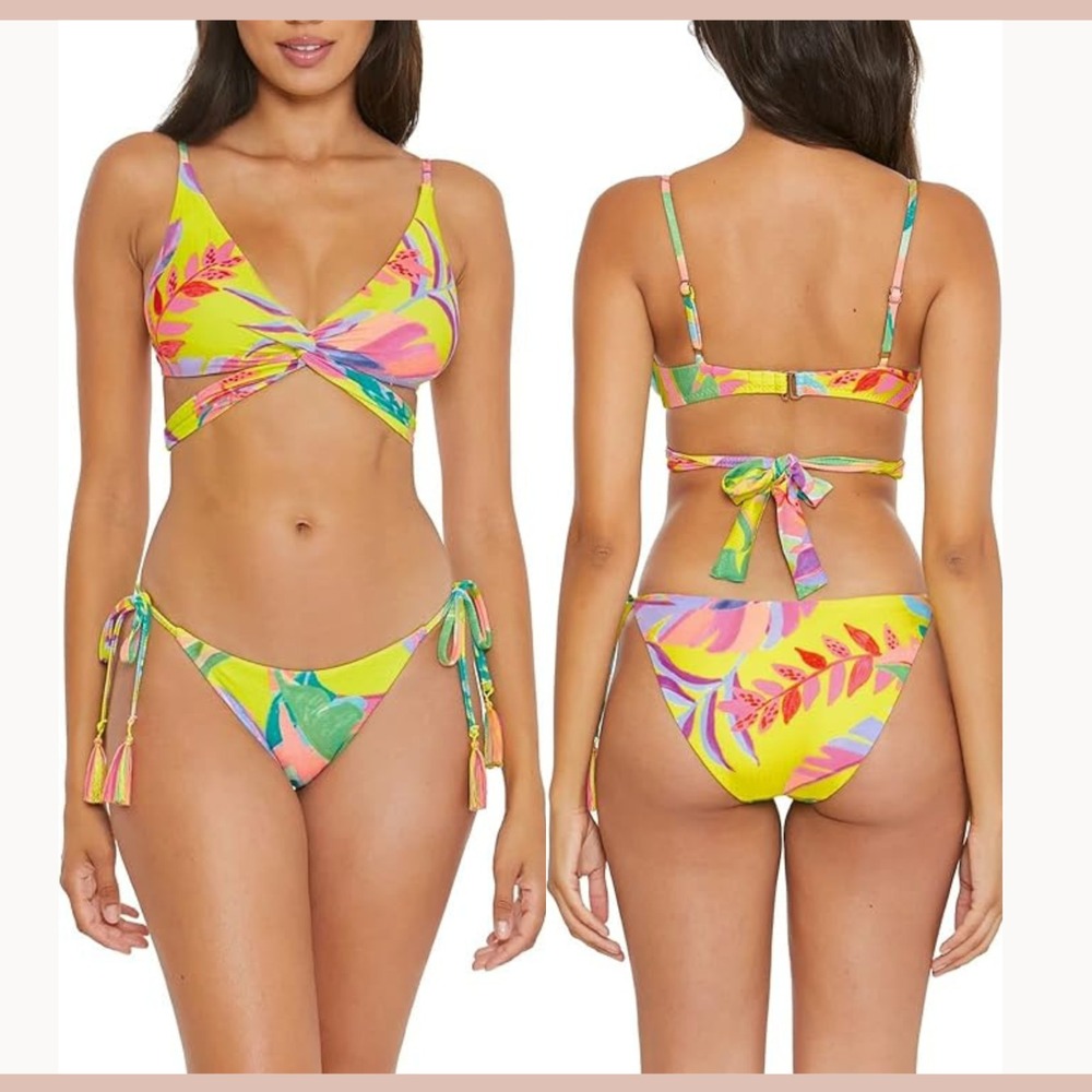 NEW BECCA [ Small ] Costa Bella Raegan‎ Twist Wrap Top + Tie Side Bottom #U1302